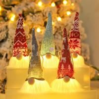 Christmas Faceless Doll Swedish Lighted Gnome Plush Decorations Handmade Gnome Ornament Tomte with Thick Beard for Christmas Thanksgiving Home Decoration way