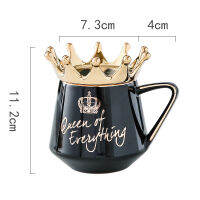 Exquisite Coffee Cups With Crown Lid Design Kitchen Accessories Cups Mugs With Spoon Gift Mugs Coffee Cups Tazas De Café