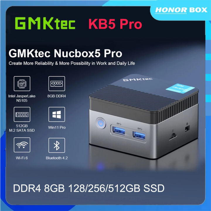 GMKtec Mini PC Windows 11 Pro Intel 11th Gen N5105, 10nm 8GB RAM