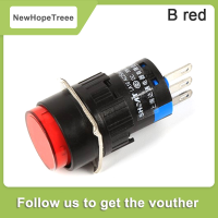 NewHopeTreee สวิทช์ปุ่มกด Momentary 16mm Momentary round SWITCH LA16Y-11