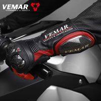 【CW】VEMAR Men Locomotive Retro Cowhide Goat Leather Gloves Motorcycle Long Racing Protection Glove Winter Touch Screen Motocross