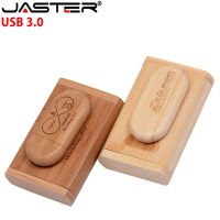 JASTER USB 3.0 Customize LOGO wooden Box Personal pendrive 128GB 64GB 32GB 16GB usb Flash Drive Memory stick wedding Gift