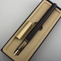 ∏◇✚ Luxury Wood Fountain Pen Wooden Brass Spin Elegante Stationery School Supplies Calligraphy Ink Pens