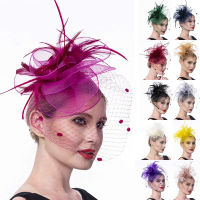 จัดส่งฟรีหญิงตาข่าย Fascinators หมวกค็อกเทลปาร์ตี้แถบคาดศีรษะ Headpiece หมวกแต่งงานขาย