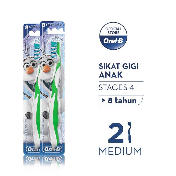 Oral-B Sikat Gigi Anak Stages 4 Frozen - Random Color (8 Tahun) - Paket ...