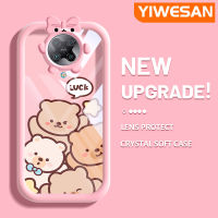 YIWESAN เคสสำหรับ Xiaomi Poco F2 Pro Redmi K30 Pro เคสซูมได้การ์ตูนหมีน่ารักโปร่งใสกันกระแทกสีสันสดใสดีไซน์ใหม่เคสซิลิโคนนิ่มเคสป้องกันเลนส์กล้องถ่ายรูปลายสัตว์ประหลาดน้อยสุดสร้างสรรค์