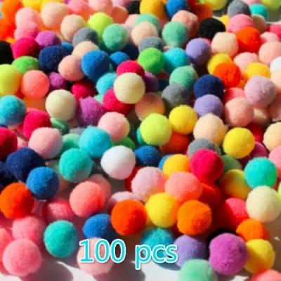 1cm Mixed Color High-elastic Plush Ball Polypropylene Small Plush Ball Pompom 100pcs