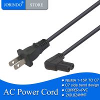 JORINDO 1M/3.2FT US NEMA 1-15P 2pin male plug to IEC 320 C7 side bend design AC Power Aapter CordFor Laptop Notebook