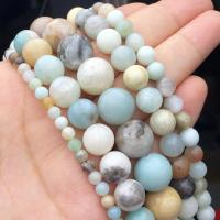 【YF】✴  Stone Amazonite Beaded Round Loose Spacer Beads Woman Jewelry Making Necklace 4/6/8/10/12mm 1Strand