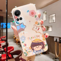 2023ใหม่เคสโทรศัพท์สำหรับ OPPO A78 A58 4G A77 A77S A98 Reno10 Pro + Reno 10 Pro 8 8Z 5G เคสโทรศัพท์แฟชั่นพลอยเทียมรูปตัวการ์ตูนน่ารักแสงแดดดอกไม้หญิงสาวเคสนิ่ม TPU เคสป้องกันกล้องปกหลัง