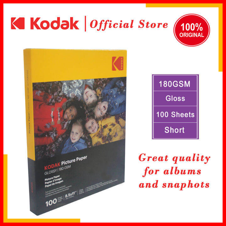 Kodak Inkjet Photo Paper Short 180GSM 100 sheets per box Lazada PH
