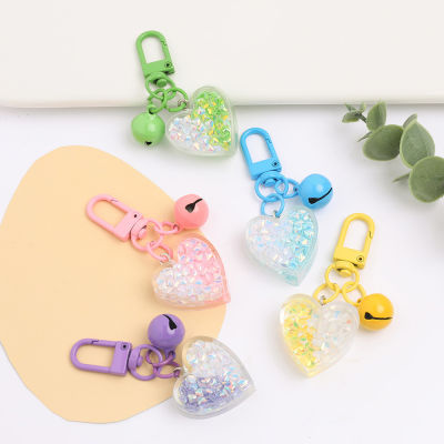Resin Pendant Bag Ornaments Heart Filled Sparkling Charm Phone Charm Colorful Heart Pendant Keychain Bell Keychain