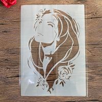 A4 size Design Stencil for Wall Painting Scrapbooking Stamp Album Decorative Embossing Craft Paper DIY Beauty girl Stencils Rulers  Stencils