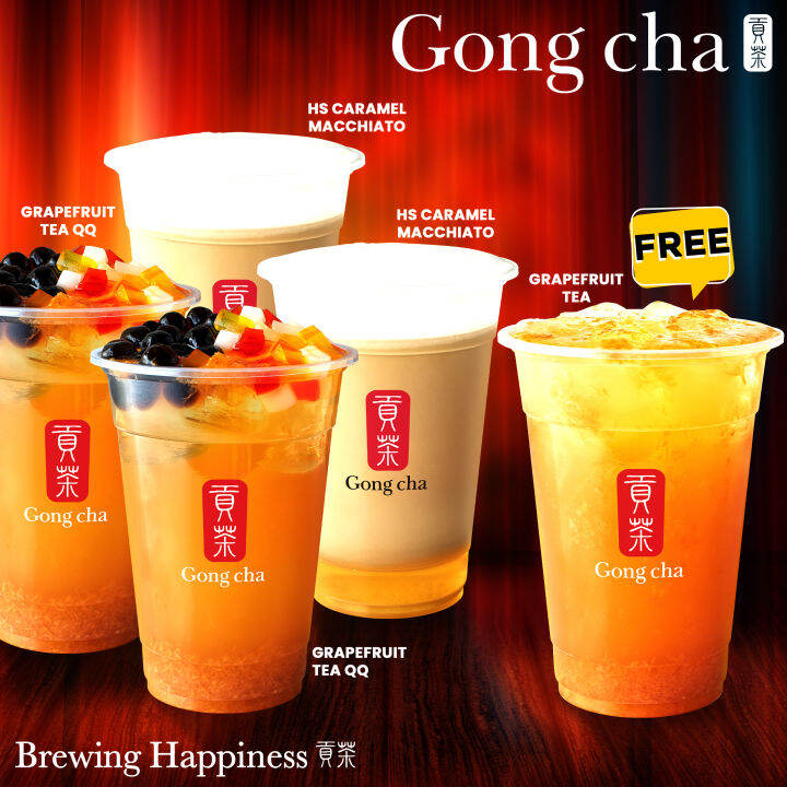 Gong Cha Buy 4 Take 1 FREE evoucher Grapefruit Tea (Grapefruit QQ, HS