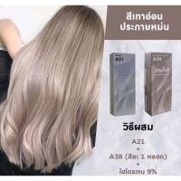 ..สินค้าแนะนำ... สีเบอริน่า สูตรสีเทาอ่อนประกายหม่น A21+A38 อย่างละ 1หลอด=2 หลอด/ชุด ..หมดอายุไม่ขายจ้า..