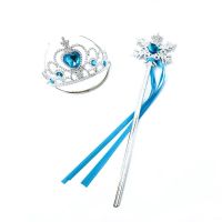 Girl Elsa Anna Accessory Set Kids Princess Costume Party Supply Aurora Belle Sofia Snow Flake Magic Wand Crown Gloves Wig Braid