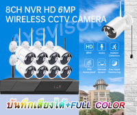 Hot sale ชุดกล้องวงจรปิดไร้สาย 6ล้าน 4MP 8 CH CCTV KIT พร้อมใช้งาน กล้องวงจรปิดไร้สาย wifi กล้องวงจรปิด wifi wireless kit IP camera มีการแจ้งเดือนโทรศัพท์มือถือ โปรแกรมภาษาไทย กลางคืนสีสัน อัดเสียงได้ บันทึกเสียงได้ มีรับประกัน แถมอุปกรณ์ติดตั้ง