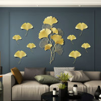 【NEW】【Penghantaran Privasi Tinggi】 Modern Entry Lux Style Iron Wall Surface Decorative Living Room Metal Background Wall Pendant Entrance Wall Decorative Ginkgo Leaf Wall Hanging