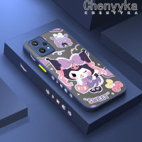 เคส Chenyyka สำหรับ Realme 9 Pro Plus Narzo 50 Pro 5G V25 5G Q5 5G เคสลายการ์ตูน Kuromi หวานบางมีน้ำค้างแข็งโปร่งใสแข็งขอบสี่เหลี่ยมกันกระแทกปลอกซิลิโคนคลุมทั้งหมดป้องกันแบบนิ่ม