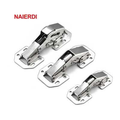 ✇✟ 10PCS NAIERDI Cabinet Door Hinges No-Drilling Hole Cupboard Spring Soft Close Hydraulic Hinge Furniture Hardware With Screws