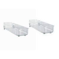 2-Piece Transparent Refrigerator Storage Box