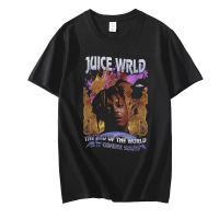 Street shirtตลก Unisex Harajuku Rapper Juice WRLD ชายเสื้อยืด Streetwear เสื้อ T ชาย Hip Hop นักร้องพิมพ์ตัวอักษร Tee เสื้อ