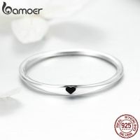 BAMOER 925 Silver Ring with Heart Engrave