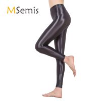 【YD】 Gym Cycling Pants Color Metallic Stretchy Leggings