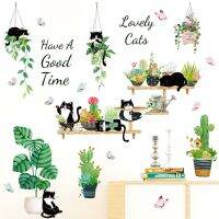 【Approving】นอร์ดิกเบนกระถางจี้ CatRoom โซฟาทีวีพื้นหลังผนังสติกเกอร์ติดผนังกาวในตัว