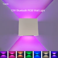 12W RGB Wall Light Bluetooth APP Control Porch Garden LED Wall Lamp Sconce Balcony Terrace Decoration Lighting Lamp