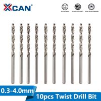 XCAN 10pcs 0.3-4.0mm High Speed Steel Mini Twist Drill Bit Set For Dremel Rotary Tool Wood/Metal Hole Cutter Mini Drill