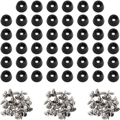 120 Pcs Soft Cutting Board Rubber Feet with Stainless Steel Screws 0.28 x 0.59 for Furniture, Electronics and Appliances