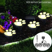 ﹍◐ Dog Paw Print Solar LED Lights 4 in 1 Waterproof Cute Lawn Lamp Outdoor Garden Decor for Patio Lawn Yard Pathway Outdoor 2023