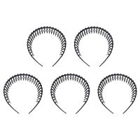 5X Plastic Teeth Comb Hairband Hair Hoop Headband Black for Woman