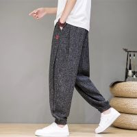 、’】【= 2023 Summer Chinese Harajuku Style Jogging Pants Mens  New Casual Embroidered Loose Harlem Trousers Vintage Sweatpants 5XL