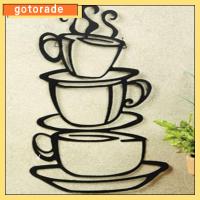 GOTORADE แผ่นรองรีด แขวนผนังตกแต่งกาแฟ สีดำสีดำ กาแฟและกาแฟ ของตกแต่งผนังห้องเหล็ก แฟชั่นสำหรับผู้หญิง ของตกแต่งห้องงานฝีมือจากเหล็ก ห้องในห้อง