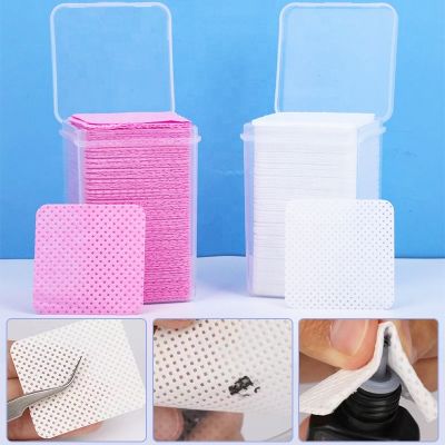 【YF】 200pcs/box Lint-Free Wipes Pink Cotton Gel Remover Paper Napkins Manicure Cleaning Tools