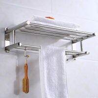 Bathroom Towel Rack Wall Mounted Storage Organizer Shelf Stainless Steel Towel Rack Home Hotel Wall Shelf for Kitchen Bathroom