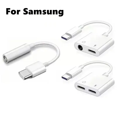 Type-C Adapter For Samsung S22 S21 S20 Note20 Ultra S10 Note10 Plus USB C to 3.5mm Jack Audio Charger Splitter Typec Converter