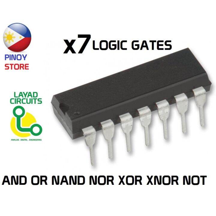 7 logic gate ic nand nor not and or xor xnor 7400 7402 7404 7408 7432