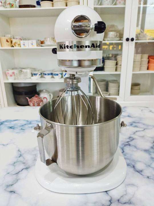 เครื่องใหม่-เครื่องโชว์-อาจมีตำหนิ-kitchenaid-เครื่องผสมอาหาร-heavy-duty-รุ่น-5kpm50ewh-สีขาว-มี-2-โถ