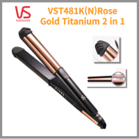 Vidal VST481K เครื่องหนีบผมตรงแบน HairCuring Iron 28Mm 2 In 1 Styler เครื่องหนีบผมตรงสำหรับมืออาชีพทองคำสีกุหลาบเคลือบไทเทเนียม Anion ความร้อนสูงสุดถึง230องศาเวลาอุ่นเครื่อง: 15วินาทีปิดไฟอัตโนมัติ