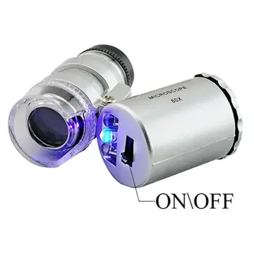 30x 45x 60x LED UV Lighted Magnifier Jewelers Loupe Loop