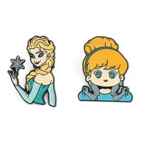 New Frozen Princess Elsa Cinderella Lapel Pin Brooches Handmade Jewelry Shirt Bag Badge