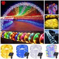 ไฟเชือกพลังงานแสงอาทิตย์ลวดทองแดงไฟนางฟ้ากลางแจ้ง PVC Tube String Lights Christmas Wedding Party ไฟตกแต่งสวน Solar Light Outdoor Lighting LED Christmas Light Solar Fairy Light LED Solar Lamp