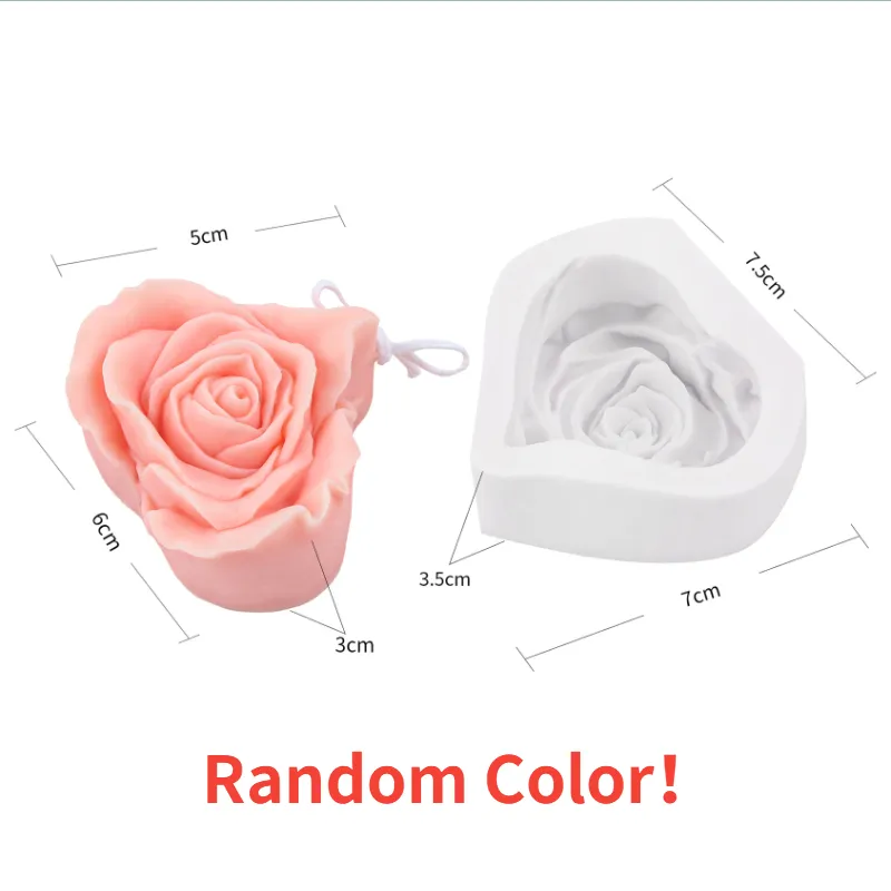 3D Love Rose Candle Silicone Mold DIY Heart Flowers Candle Making Soap  Resin Chocolate Mold Valentine's Gifts Craft Home Decor