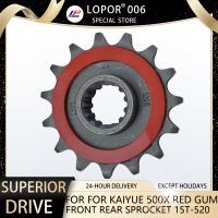 Lopor Motorcycle Front Rear Sprocket For Kaiyue 500X 15T-520 Red Gum