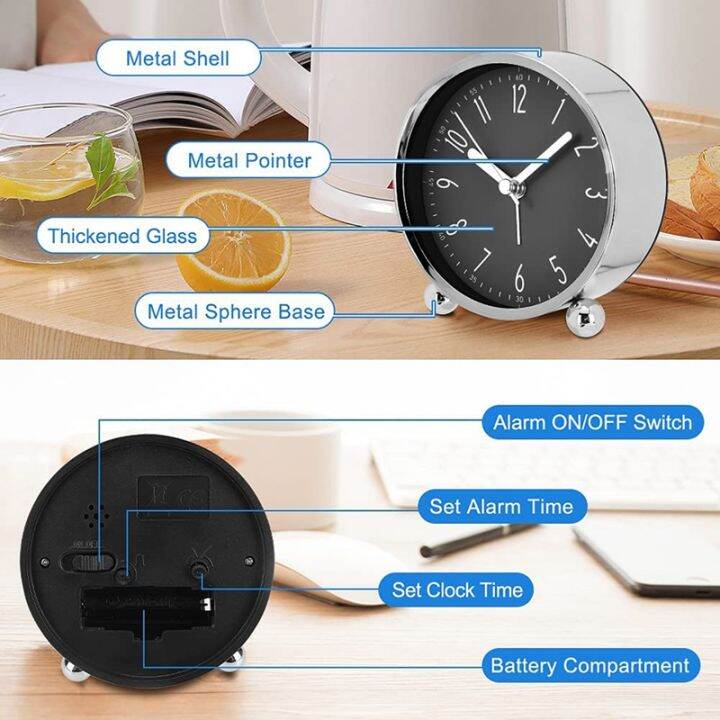 non-ticking-alarm-clock-4-inch-silent-bedside-clock-for-heavy-sleepers-battery-operated-analogue-clock-for-home-office