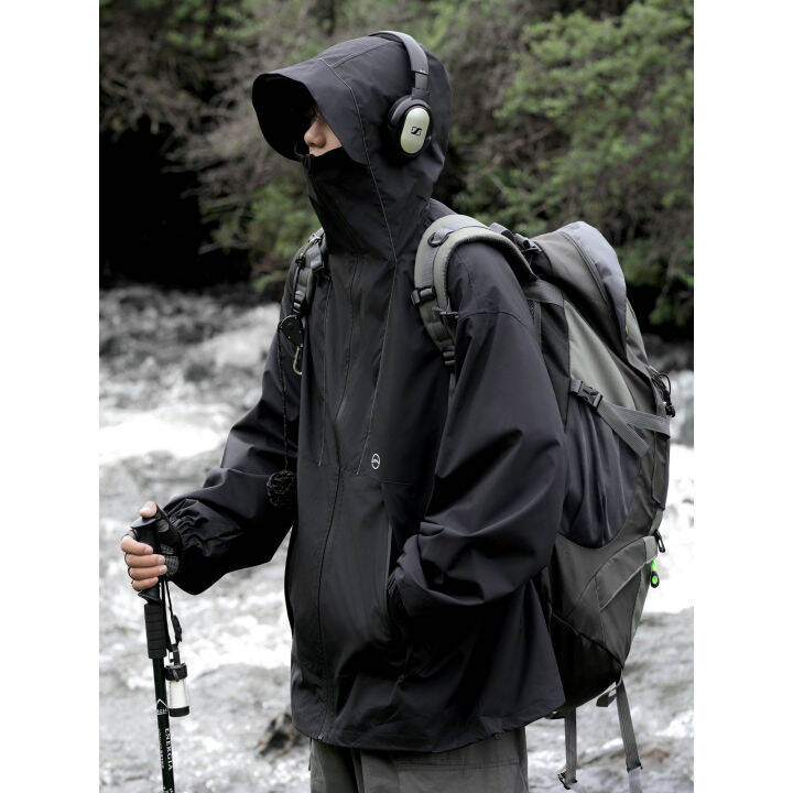 ฤดูใบไม้ผลิของผู้ชายที่มีคุณภาพสูง-hardshell-แจ็คเก็ตแฟชั่นผู้ชายแจ็คเก็ตคลุมด้วยผ้ากันน้ำกลางแจ้งปีนเขาแจ็คเก็ตรถจักรยานยนต์