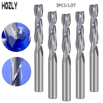 5Pcs 6mm Shank Two Flutes CNC End Mill Cutting เครื่องมือ เครื่องตัดมิลลิ่ง 2F บิตเราเตอร์สําหรับไม้บอร์ดช่างไม้อะคริลิคพีวีซี